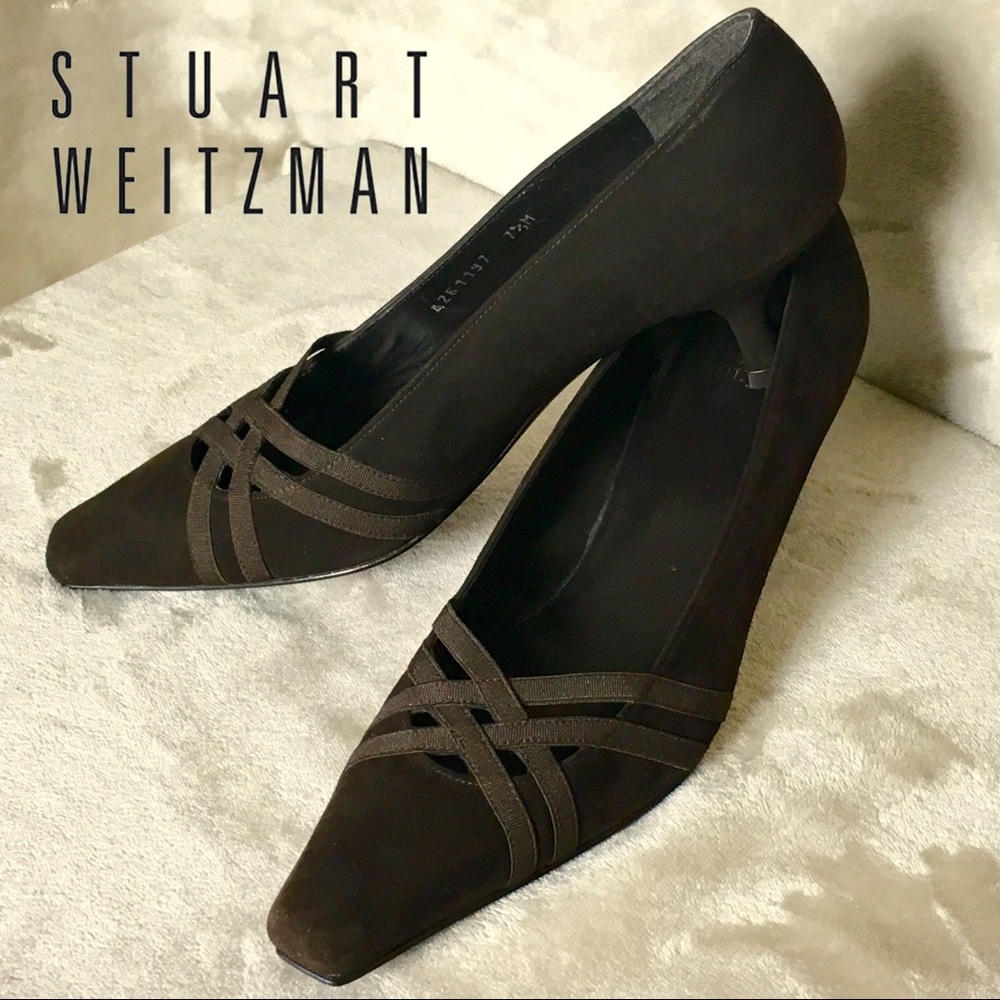 🎉Stuart Weitzman Suede Crisscross Classic Pumps